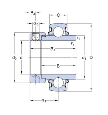 SKF YEL 206-2DW/AG (YELAG 206) locking bearing