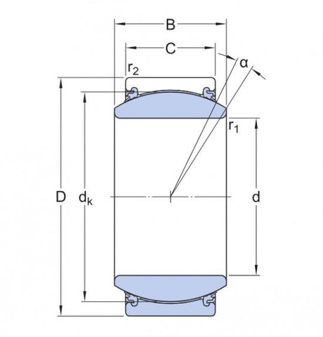 SKF GE 100 TXE-2LS (GE 100-UK-2TS) maintenance-free spherical bearing, steel/PTFE