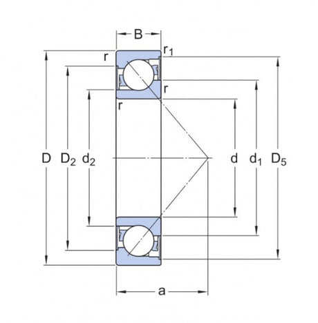 SKF 7306 BE-2RZP/GWF Angular Contact Ball Bearing