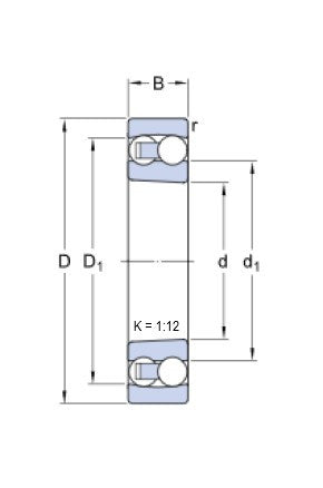 SKF 1309 EKTN9/C3 Angular Contact Ball Bearing