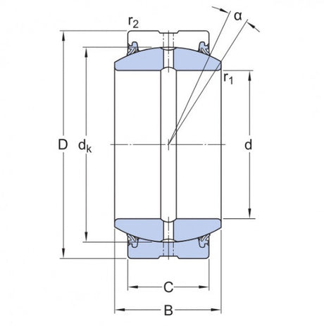 SKF GE 300 ES-2RS spherical bearing steel/steel