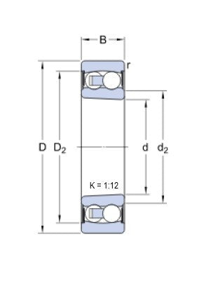 SKF 2205 E-2RS1KTN9/C3 Kippkugellager