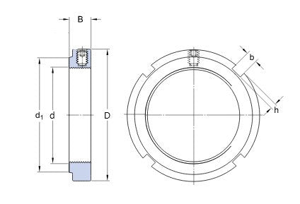 KMFE 22 SKF Lock Nut with Adjusting Screw