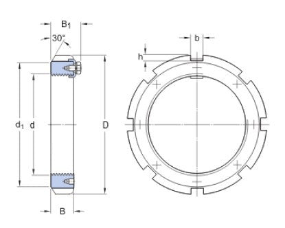 SKF HM 3044 Sicherungsmutter mit Sicherungseinsatz