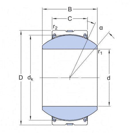 SKF GEH 110 TXA-2LS (GE 110-FW-2TS) maintenance-free joint bearing, steel/PTFE