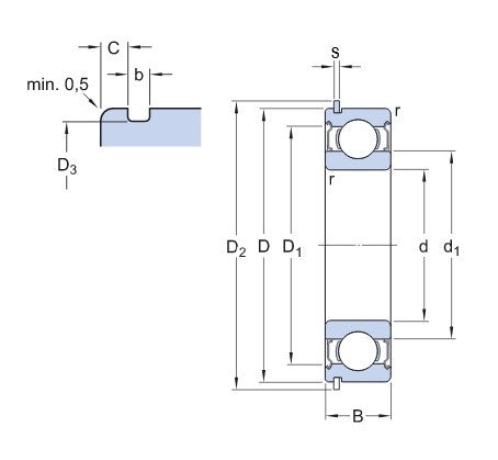 SKF 6311-2ZNR Ball Bearing