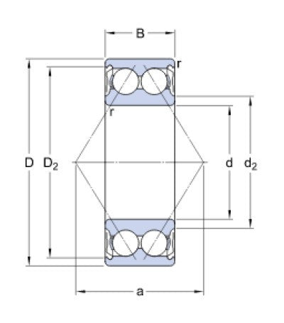 SKF 3308 A-2Z/C3MT33 Angular Contact Ball Bearing