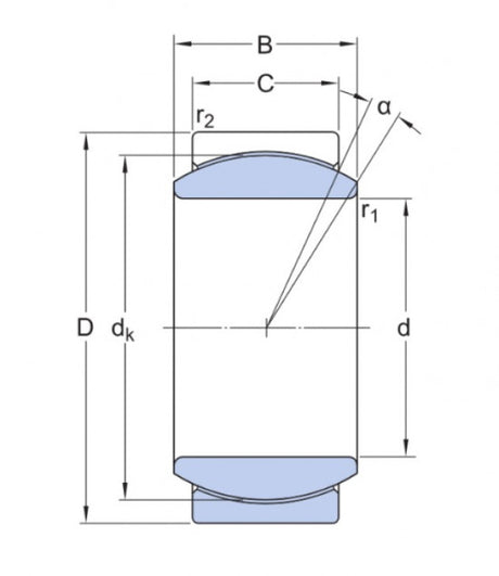 SKF GE 6 C (GE 6 UK) maintenance-free spherical plain bearing, steel/PTFE