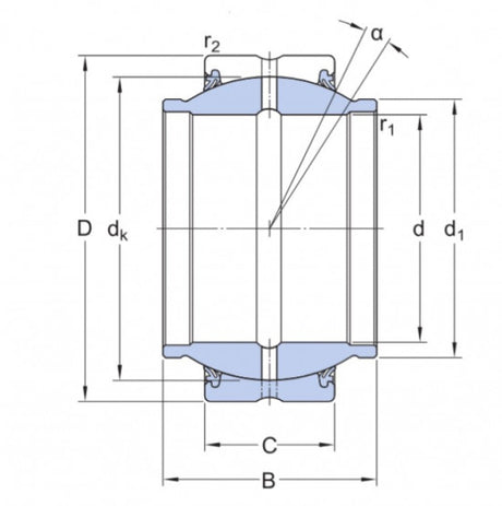SKF GEM 20 ES-2RS (GE 20-HO-2RS) joint bearing steel/steel