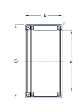 SKF HK 3518 RS Needle Bearing with Pressed Sleeve