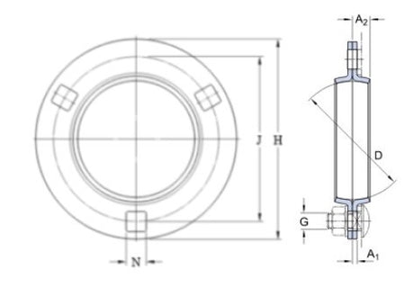 SKF PF 72 rundes Blechlagergehäuse