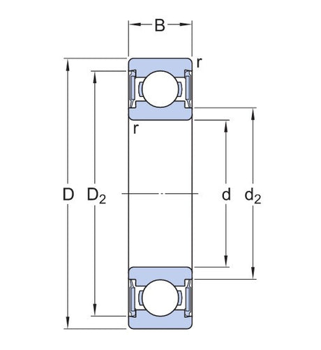 SKF W 61909-2RS1 Edelstahlkugellager